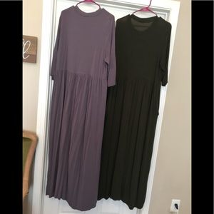 ****Olive Green**** Maxi Dress w/ 3/4 Sleeves